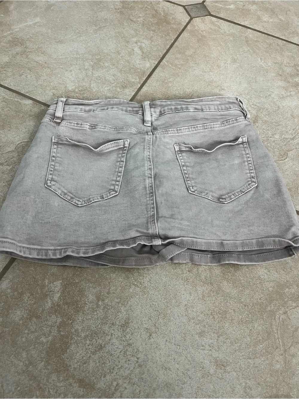 Women's Light Gray Denim Mini Skirt